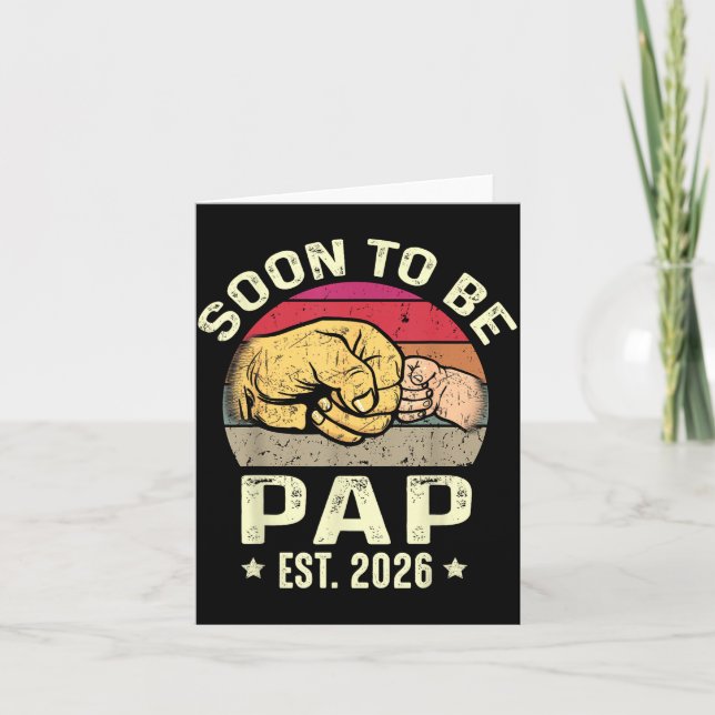 Soon To Be Pap Est 2026 For New Papa Funny Fathers Karte (Vorderseite)