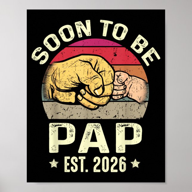 Soon To Be Pap Est 2026 For New Papa Funny Fathers Poster (Vorne)