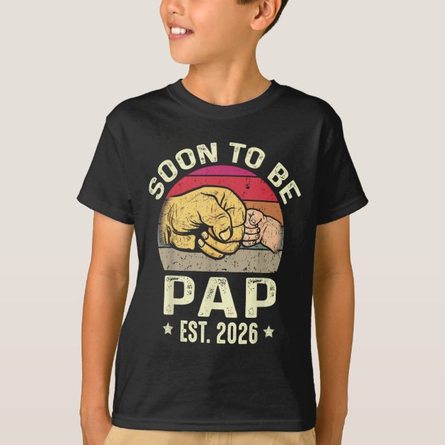 Soon To Be Pap Est 2026 For New Papa Funny Fathers T-Shirt (Vorderseite)