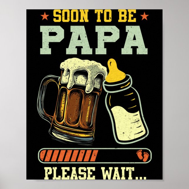 Soon To Be Papa Est 2025 Pregnancy Announcement Lo Poster (Vorne)