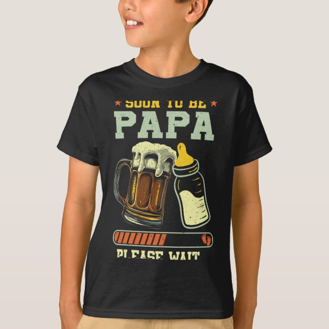 Soon To Be Papa Est 2025 Pregnancy Announcement Lo T-Shirt (Vorderseite)