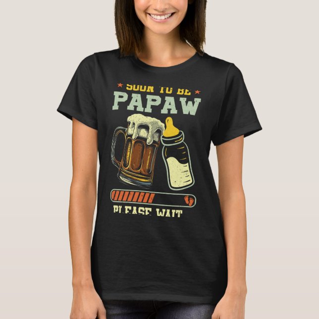 Soon To Be Papaw Est 2025 Pregnancy Announcement L T-Shirt (Vorderseite)