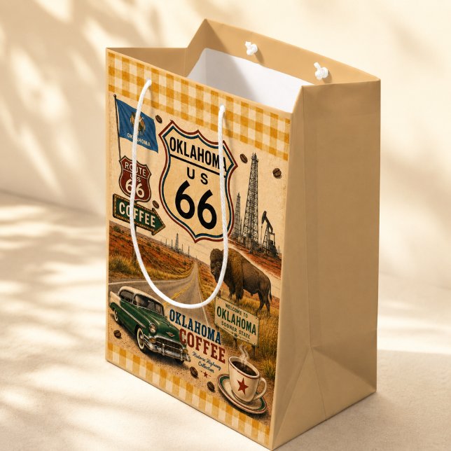 Sooner State Highway 66 Buffalo Wrap Mittlere Geschenktüte (Von Creator hochgeladen)