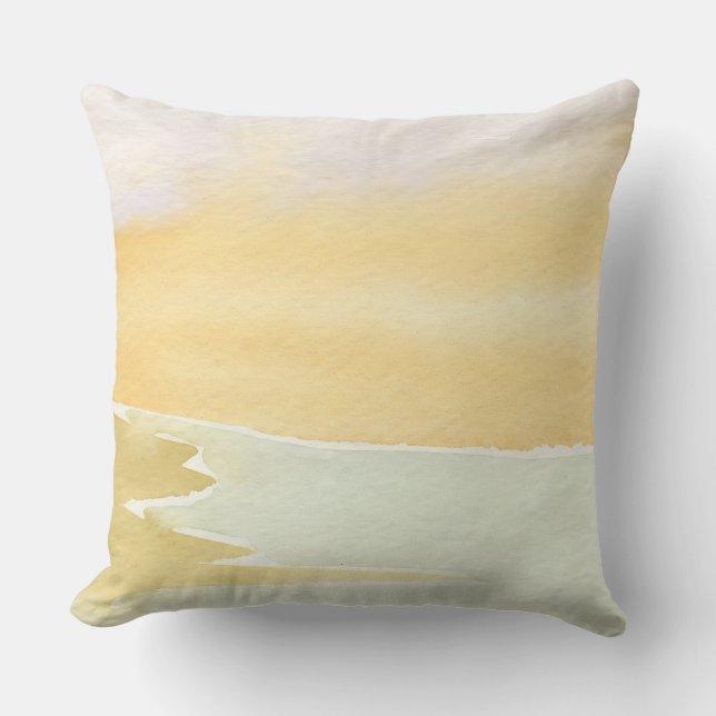 Soothing Abstract Landscape Throw Pillow Kissen (Vorderseite)