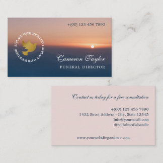 Soothing Sunset Add Logo Funeral Director Visitenkarte
