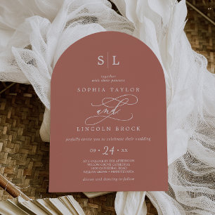 SOPHIA Arch Burnt Orange Rust Terracotta Wedding Einladung