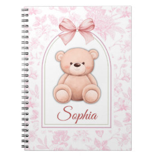 Sophia Benutzerdefiniertes rosa Teddy-Bär-Kinder Notizblock