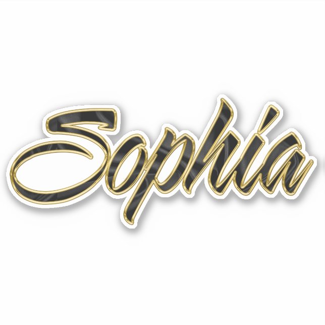 Sophia black gold Lettering Aufkleber Sticker (Vorderseite)