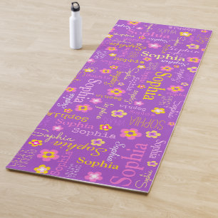 Sophia-Blume benennen typografisch lila Yogamatte