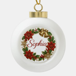 Sophia Christmas Name Ceramic Ornament