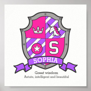 Sophia Einhorn Mädchen Name Bedeutung Ritterkamm Poster