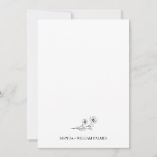 Sophia Elegant Einfache Schwarz-Weiß-Foto-Hochzeit Dankeskarte