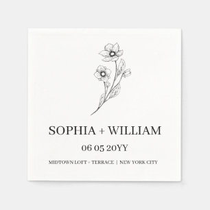 Sophia Elegante Moderner Cocktail Empfang Hochzeit Serviette