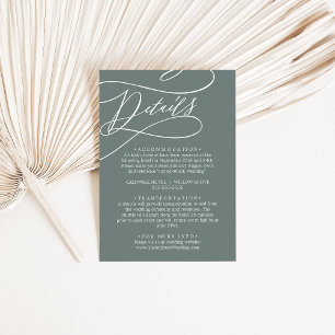 SOPHIA Elegante Tropical Green Sage Hochzeiten Det Begleitkarte