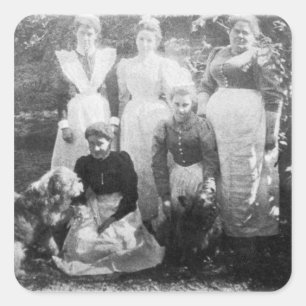 Sophia Farrell und Mädchen, 1899 Quadratischer Aufkleber