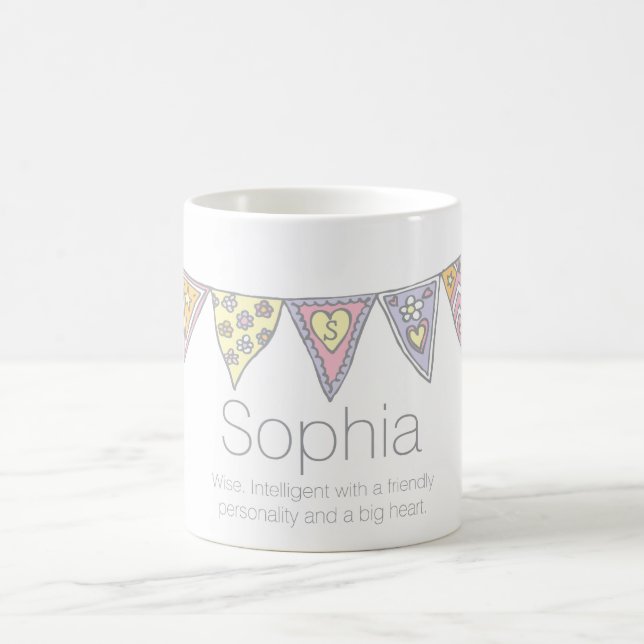 Sophia Flaggen-Name- und -bedeutungs-Tasse Kaffeetasse (Mittel)