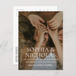 Sophia Foto Moderne Hochzeit retten das Datum Ankündigungspostkarte