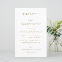 Sophia Gold Modern Wedding Menu