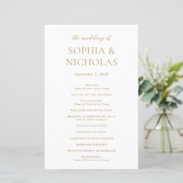 Sophia Gold Modern Wedding Program