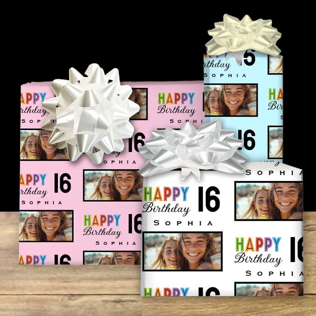 Sophia Individuelle Name Age 16 Birthday Wrapping  Geschenkpapier Set (Von Creator hochgeladen)