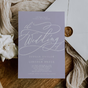 SOPHIA Lavender Lila Minimal Boho Einfache Hochzei Einladung