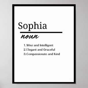 Sophia, Mädchen personalisierter Name Bedeutung Poster