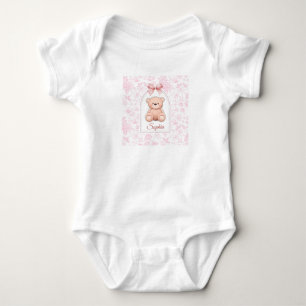 Sophia   Maßgeschneidertes rosa Teddybär-Kinderzim Baby Strampler