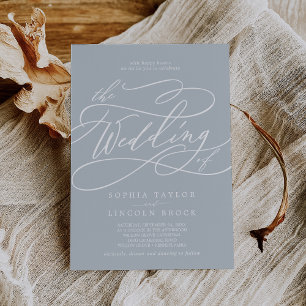 SOPHIA Minimalistische Küste Blaue Hochzeit Einladung