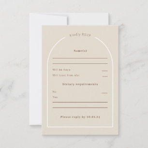 SOPHIA Modern Desert Boho Arch Response Card RSVP Karte