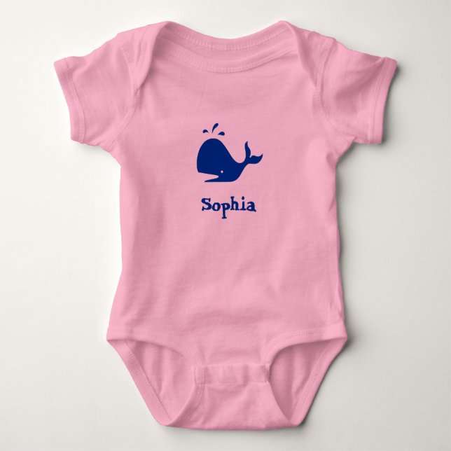 Sophia (Name der Auswahl) : Wal Baby Strampler (Vorderseite)
