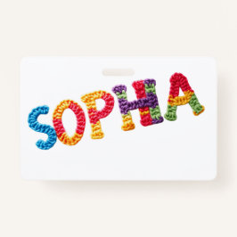 Sophia Name in lebendigem Häkelmuster Ausweis