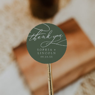 SOPHIA Olive Green Wedding Vielen Dank Sticker
