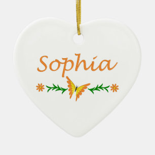 Sophia (orange Schmetterling) Keramikornament