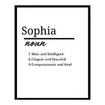 Sophia, Personalisierte Mädchenbezeichnung Definit