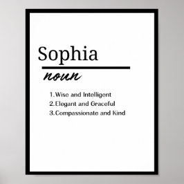 Sophia, Personalisierte Mädchenbezeichnung Definit Poster