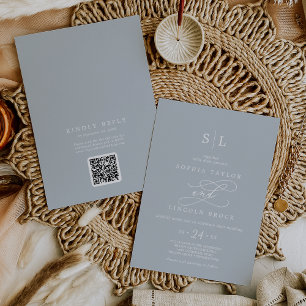 SOPHIA QR Code Coast Blue All in one Wedding Einladung