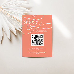 SOPHIA QR Code Moderne Hochzeit der Korallenriffe RSVP Karte