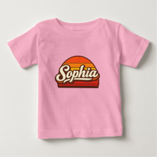 Sophia Retro-Sonnenuntergang mit personalisiertem  Baby T-shirt