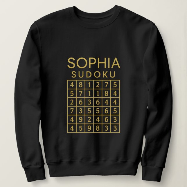SOPHIA Sudoku Puzzle – Golden Grid Tee (Design vorne)