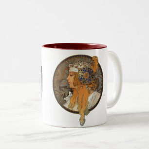 Sophia von Alphonse Mucha Zweifarbige Tasse