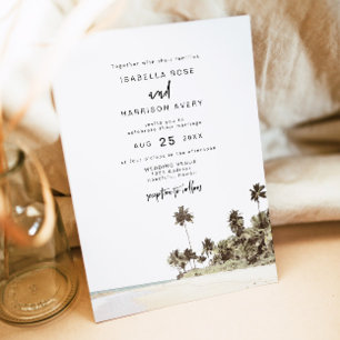 SOPHIA   Watercolor Beach Tropical Island Wedding Einladung