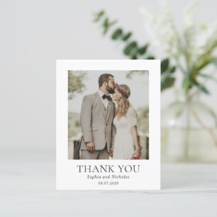 Sophia White Modern Wedding Dankeschön Karte