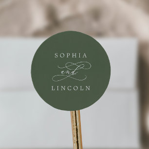SOPHIA Woodland Olive Green Wedding Umschlag Aufkl Runder Aufkleber