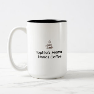 Sophias Mama Personalisiertes Eltern-Geschenk Zweifarbige Tasse