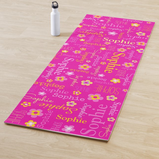 Sophie Blume nennen Yoga mat typografisch pink Yogamatte (Beispiel)