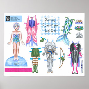 Sophie Fantasy Hero Paper Doll - Play oder Display Poster