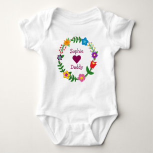 Sophie Hearts Daddy Elegante Blume personalisieren Baby Strampler