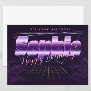Sophie Name Vorname lila retro Karte Geburtstag