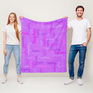 Sophie personalisierte Namensschatten des lila Fleecedecke