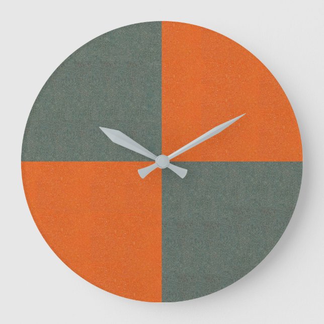 SOPHIE-Sammlung | Sage Green & Orange Große Wanduhr (Vorderseite)